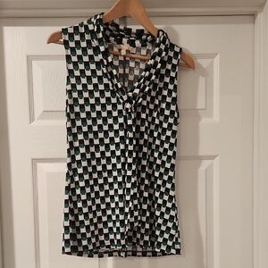Banana Republic Factory Black and White Sleeveless Blouse